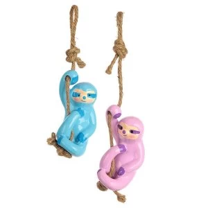 image of Hanging Sloth (Pack Of 6) Decoration