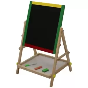 Image of Adjustable Childrens 2-in-1 Wooden Easel Black White Board