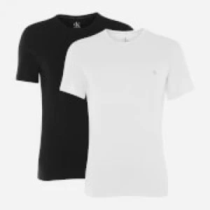 image of Calvin Klein Mens 2 Pack Crewneck T-Shirts - Black/White - M