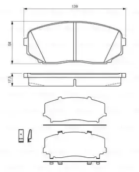 Image of Bosch 0986494375 BP1283 Brake Pad Set Disc Brake Front Axle