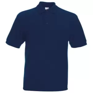Image of Fruit Of The Loom Mens 65/35 Heavyweight Pique Short Sleeve Polo Shirt (M) (Navy)