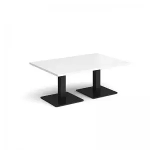 Image of Brescia rectangular coffee table with flat square Black bases 1200mm x