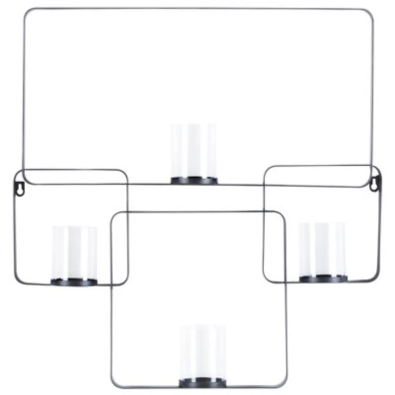 Image of Beliani Wall Candle Holder Palawan Metal 65cm Black