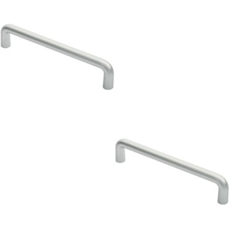 Image of Loops 2x Rounded D Shaped Bar Handle 300 x 22mm Diameter Satin Anodised Aluminium Multi