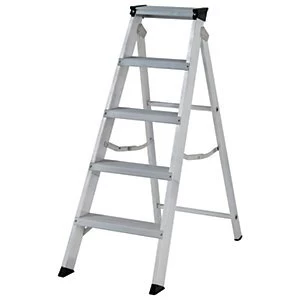 image of Youngman Builders 5 Tread Aluminium Stepladder