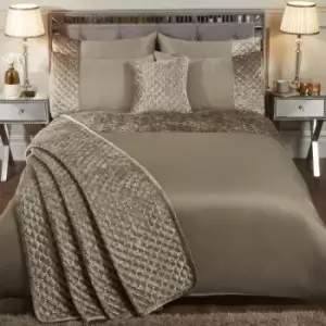 Image of Emma Barclay Glamour Sequin Velvet Woven Quilted Bedspread Set, Mink, 220 x 240 Cm