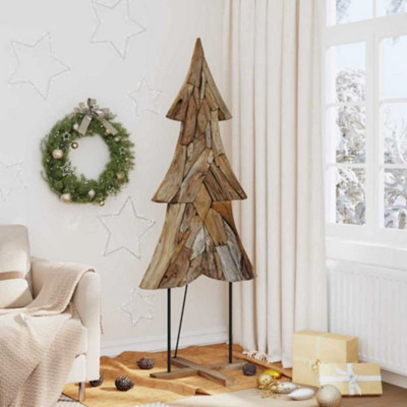 Image of vidaXL Christmas Tree with Stand Brown 180cm Solid teak wood, Brown 42017933