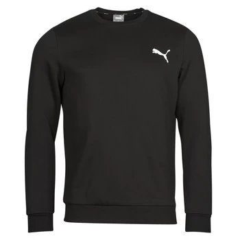 image of Puma ESS CREW SWEAT FL mens Sweatshirt in Black - Sizes L,M,S,XL,XXL