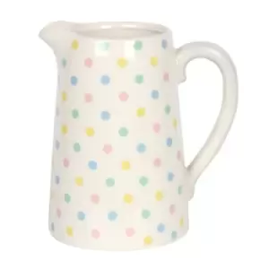 image of 17cm Spotted Ceramic Flower Jug