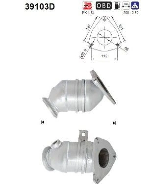 Image of AS Catalytic converter AS 39103D