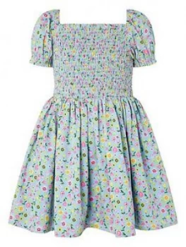 Monsoon Girls Hester Ditsy Dress - Blue, Size 11 Years, Women