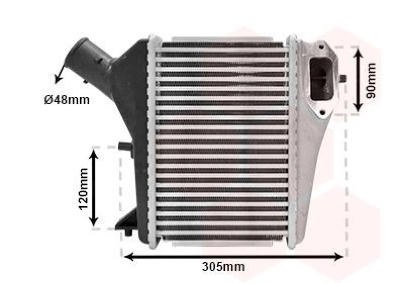 Image of VAN WEZEL Intercooler VAN WEZEL 25014702