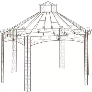 Image of Garden Pavilion Antique Brown 558x350x408cm Iron vidaXL - Brown