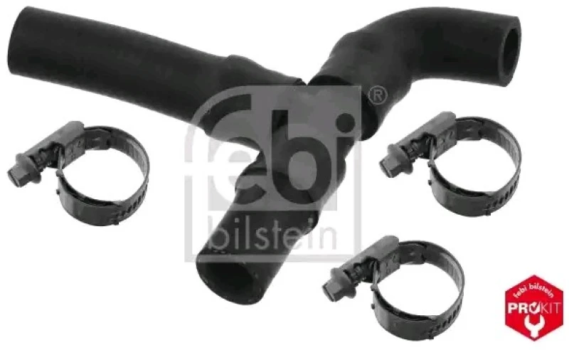 Image of FEBI BILSTEIN 49110 Radiator Hose OE Turbo NEW, EPDM (ethylene propylene diene Monomer (M-class) rubber), with clamps EPDM (ethylene propylene diene M