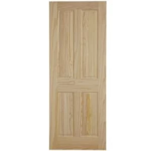 image of 4 Panel Clear Pine Unglazed Internal Fire Door H1981mm W762mm