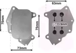 Image of VAN WEZEL Oil Cooler FORD,PEUGEOT,CITROEN 40003396 Y40114700,1660073J00 Oil Cooler, engine oil