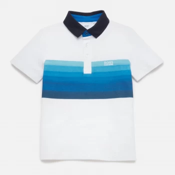 Image of Hugo Boss Short Sleeve Colour Block Polo Shirt White Size 5 Years Boys