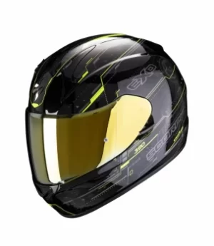 image of Scorpion Exo-390 Beat Full Face Motorcycle Helmet Black Yellow