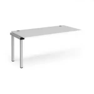 Image of Bench Desk Add On Rectangular Desk 1600mm White Tops With Silver Frames 800mm Depth Connex
