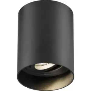 image of Knightsbridge Oran Surface Tilt Round Downlight Black - ORA1TRB