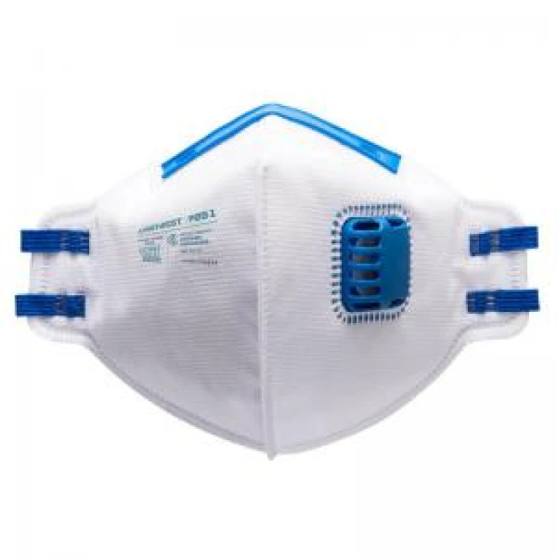 Image of Portwest Individually Wrapped Fold Flat Valved Disposable Dust Masks P251WHR Qty: Pack of 20