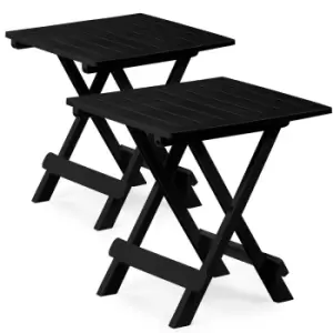 Image of Folding Table Adige 2Pcs Set Anthracite 45x43x50cm