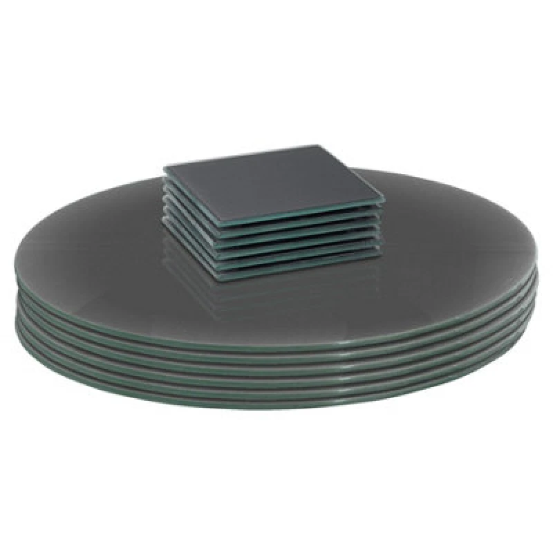 Image of Harbour Housewares 12Pc Round Glass Placemats & Square Coasters - 30Cm Grey Dining Table Protection Place Mats Coasters