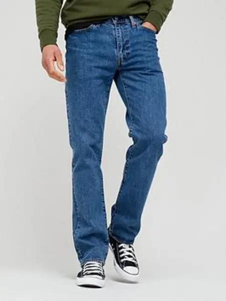 image of Levis 514 Straight Fit Jeans - Stonewash Stretch T2 - Blue, Stone Wash, Size 36, Inside Leg S=30 Inch, Men