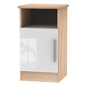 Image of Robert Dyas Kirkhill Ready Assembled 1-Door Bedside Table -White Pine