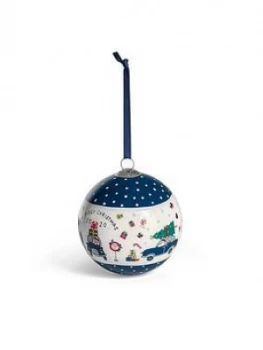 image of Mamas & Papas Bauble - Blue Xmas Wishes 2020