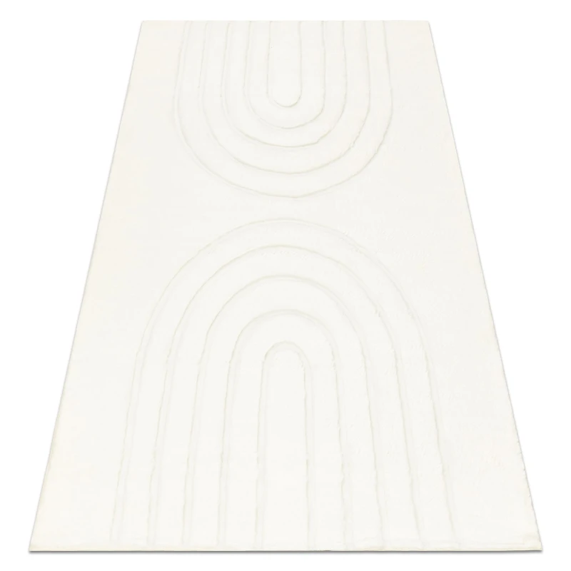 Image of RugsX Curvy 11 Rug in White Size: 80cm x 150cm White Unisex 80cm x 150 cm