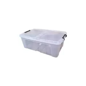 image of Samuel Alexander - 50L Smart Storage Box, Clear with Clear Extra Strong Lid, Stackable and Nestable Design Storage Solution