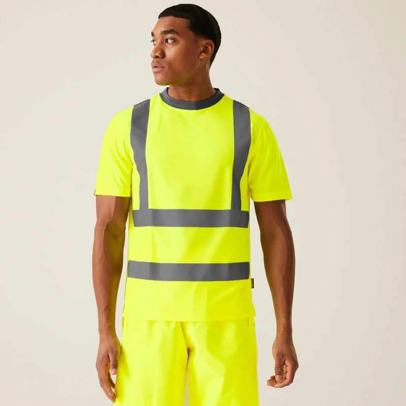 Image of Regatta Mens Hi-Vis Pro Contract T-Shirt Yellow male M
