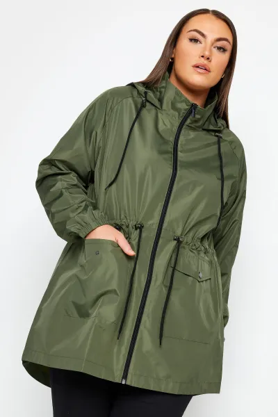 Yours Lightweight Parka Soft Khaki, Green, Size 18, Women