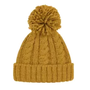 Image of Beechfield Unsiex Adults Cable Knit Melange Beanie (One Size) (Mustard)