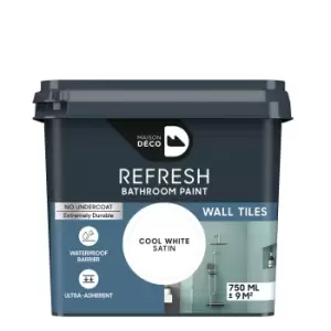 image of Maison Deco Refresh Bathroom Wall Tile Paint Cool White - 750ml