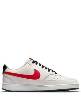 Image of Nike Court Vision Low - Off-White/Red, Off White/Red, Size 12, Men