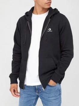 Converse Embroidered Star Chevron Full Zip Hoodie - Black Size M Men