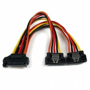 Image of StarTech 6" Latching SATA Power Y Splitter Cable Adapter