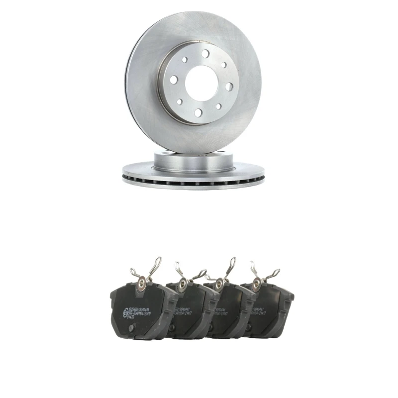 Image of RIDEX 3405B2487 Brake disc and pads set Rear Axle, Brake Disc Type: internally vented, excl. wear warning contact Brake Set,disc brakes (3405)