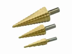 image of Silverline 282620 Titanium-Coated HSS Step Drill Set 3pce 3pce