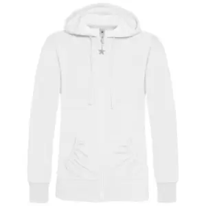 Image of B&C Wonder Women Full Zip Hooded Sweatshirt / Hoodie (XS) (White)