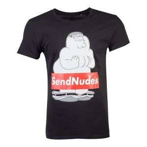 Image of Family Guy - Sendnudes Mens Large T-Shirt - Black