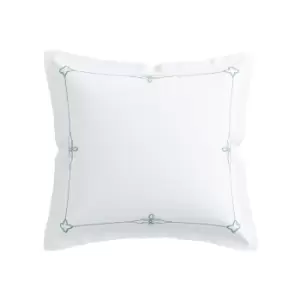 Image of V&A Voysey Trail Square Pillowcase, Aqua