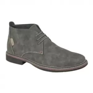 Image of Goor Mens 3 Eye Synthetic Nubuck Desert Boots (11 UK) (Grey)