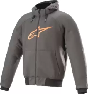 Image of Alpinestars Chrome Sport Motorcycle Hoodie, grey-orange, Size 2XL, grey-orange, Size 2XL