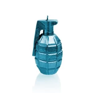 Image of Blue Metallic Small Grenade Candle