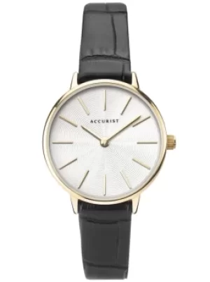 Image of Accurist Ladies Contemporary Gold Plated White Patterned Dial...