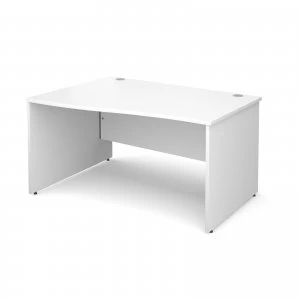 Image of Maestro 25 PL Left Hand Wave Desk 1400mm - White Panel Leg Design