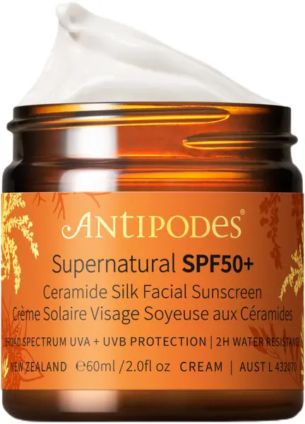 image of Antipodes Supernatural Ceramide Silk Facial Sunscreen SPF50+ 60ml